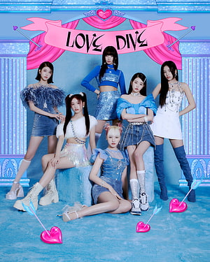 IVE Love Dive Concept Photo with Blue and Pink Fantasy Stage Set HD phone wallpaper