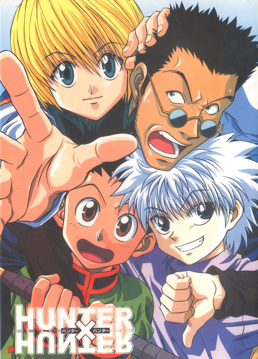 Hunter x Hunter 1999 Anime Group Portrait with Gon, Killua, Kurapika, and Leorio HD phone wallpaper