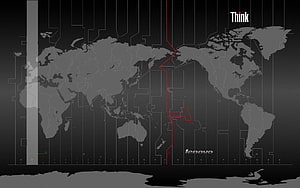 Lenovo Think World Map Circuit Board Technology Background HD wallpaper