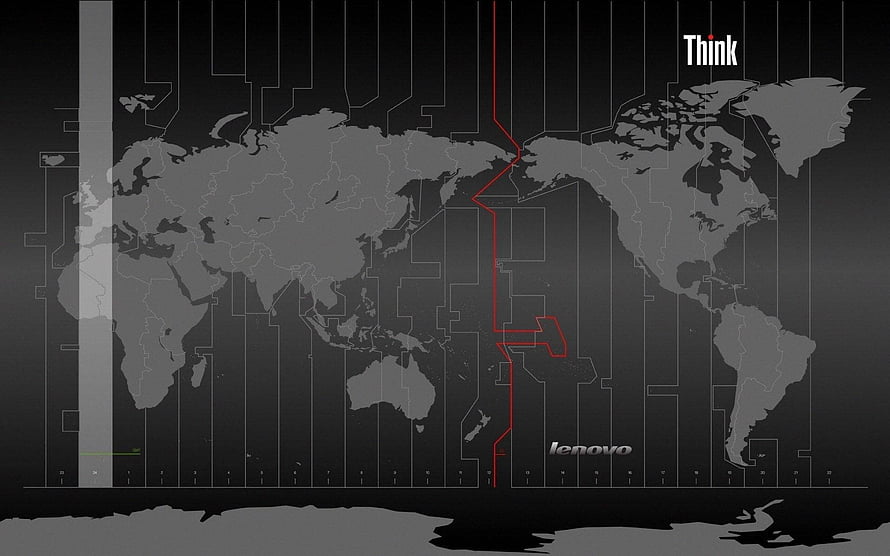 Lenovo Think World Map Circuit Board Technology Background HD wallpaper