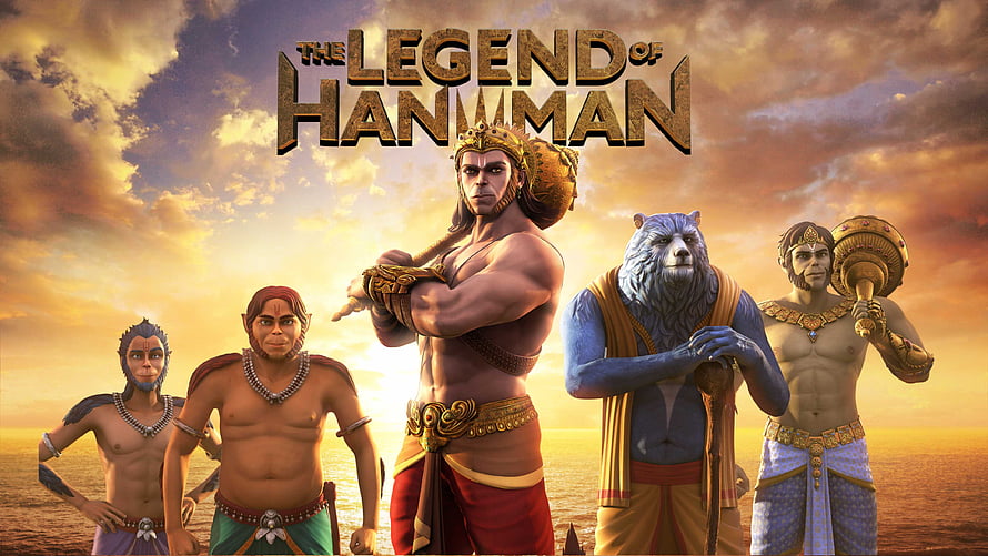 The Legend of Hanuman animated movie poster featuring Hanuman and vanara army at sunset, The Legend of Hanuman, #hanuman HD wallpaper