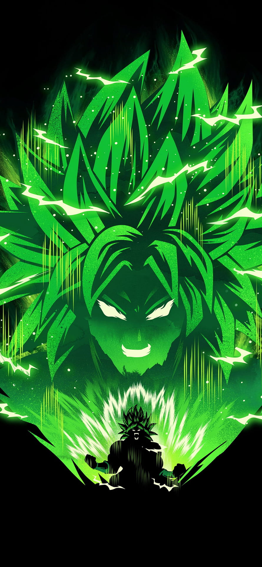 Broly Legendary Super Saiyan Green Aura Dragon Ball Super Anime Wallpaper HD phone wallpaper