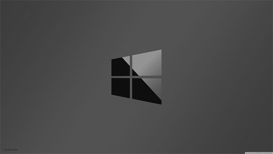 Minimalist Windows 10 Logo on Dark Gray Background HD wallpaper