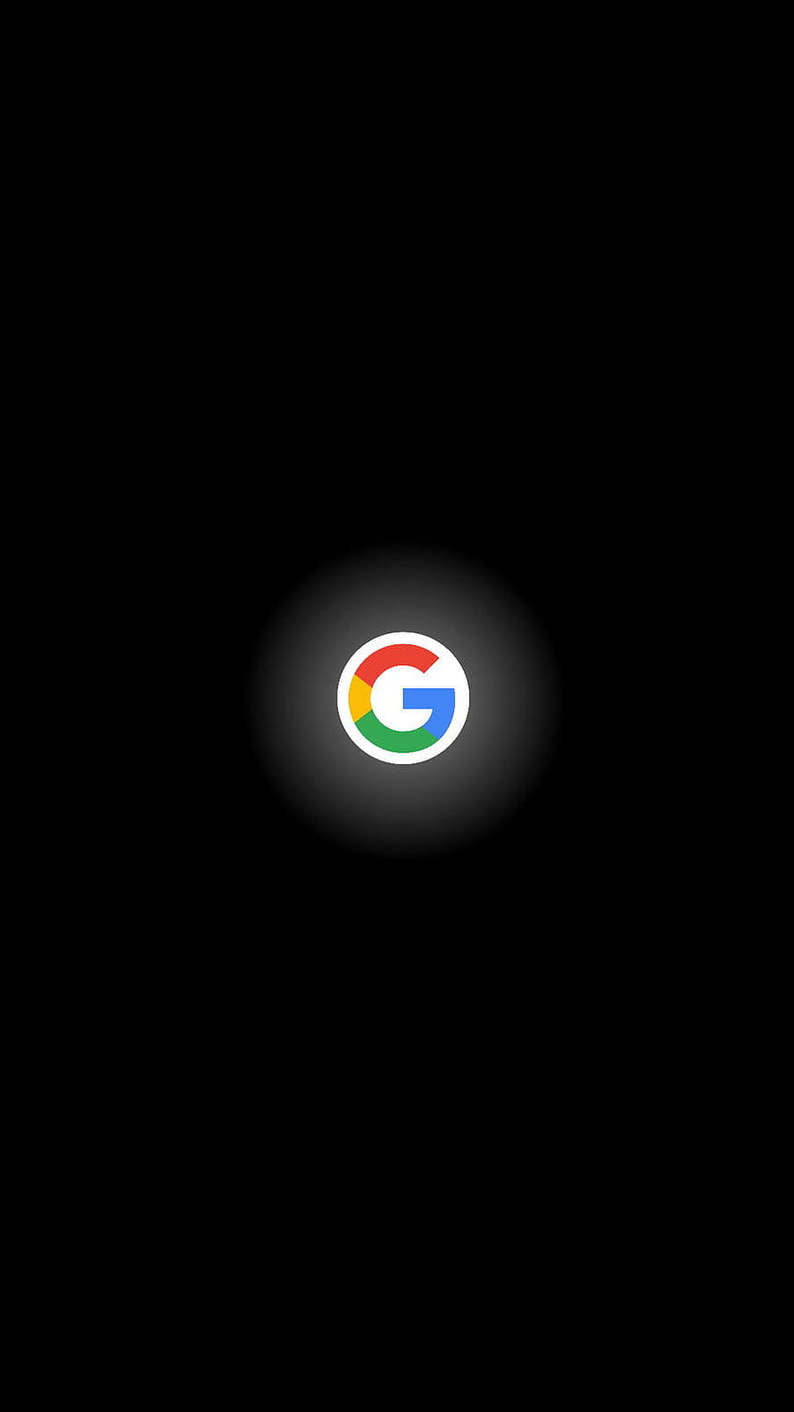 Minimalist Google Logo on Black Background with Soft Glow Effect HD phone wallpaper