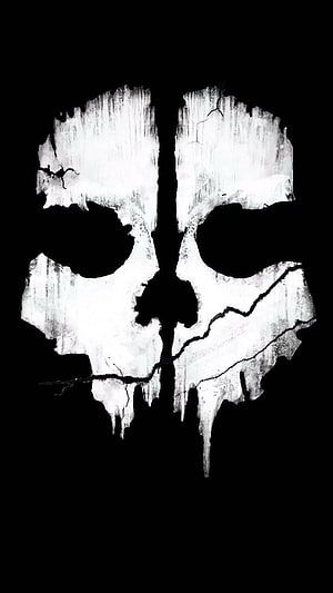 Grunge Skull Artwork With Cracked Texture And Dripping Edges On Black Background HD phone wallpaper