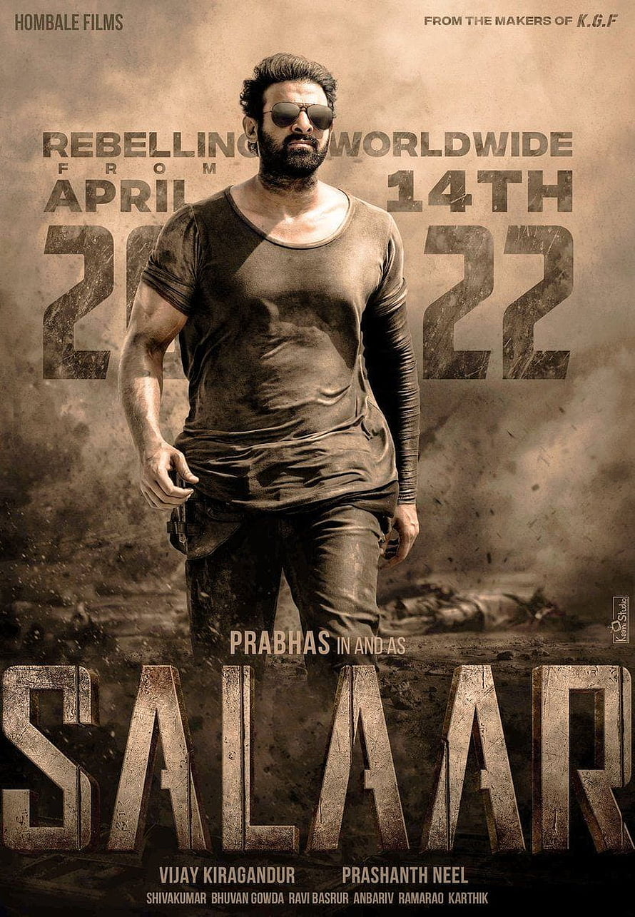 Prabhas in Salaar Movie Poster with Sunglasses and Tactical Gear HD phone wallpaper