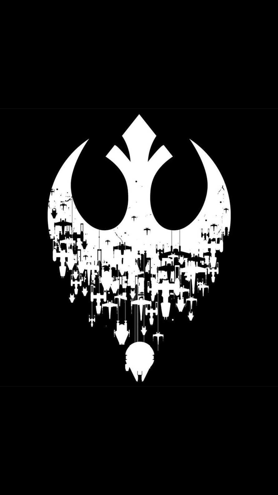 Star Wars Rebel Alliance Symbol Formed by Starfighter Fleet Silhouette HD phone wallpaper