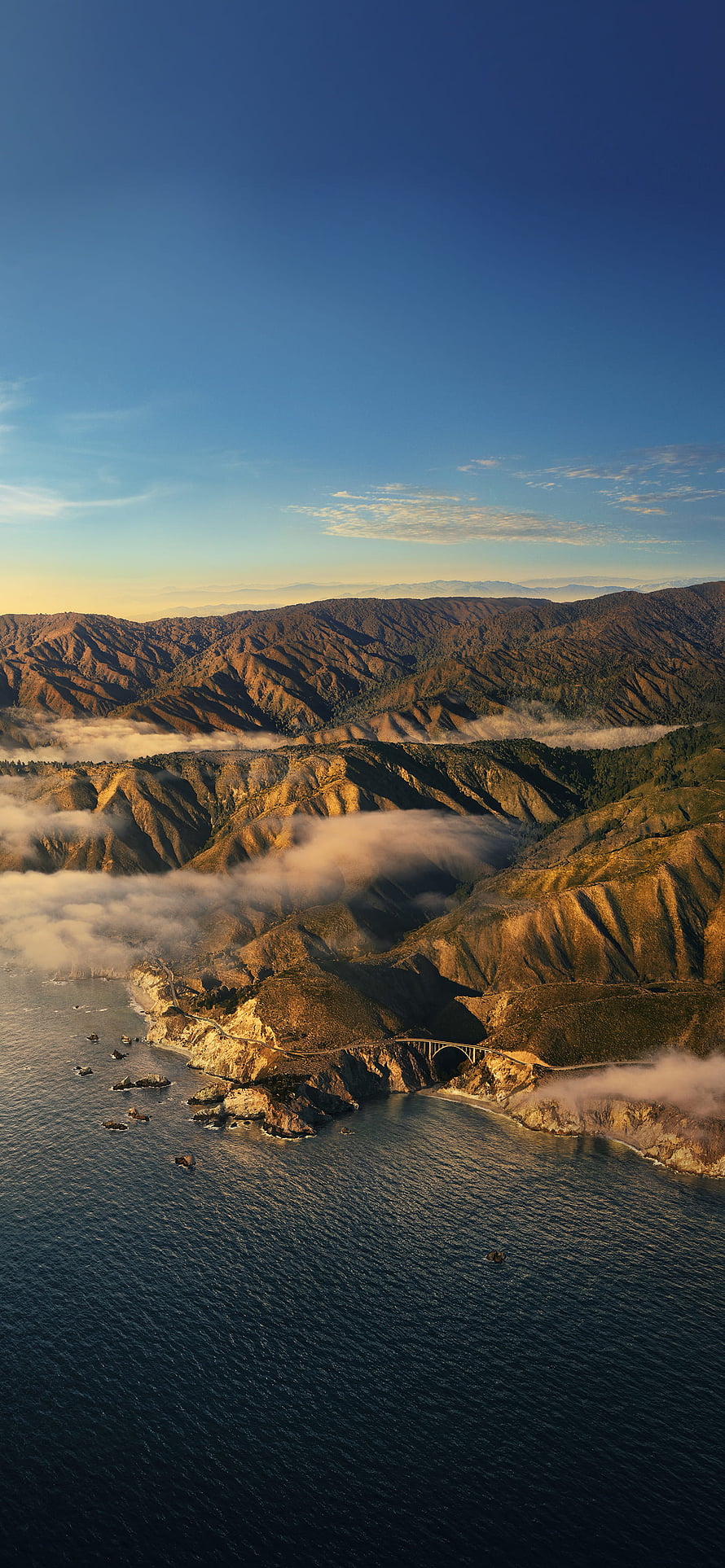 Bixby Creek Bridge on California's Big Sur Coastline at Sunrise with Fog HD phone wallpaper