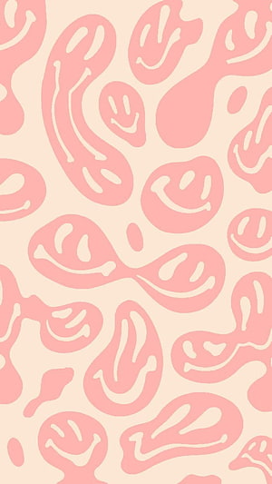 Abstract Pink Smiley Face Pattern Wallpaper HD phone wallpaper