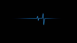 Minimalist Blue ECG Heartbeat Line on Black Background HD wallpaper