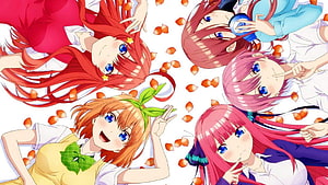 The Quintessential Quintuplets Anime Girls With Flower Petals HD wallpaper