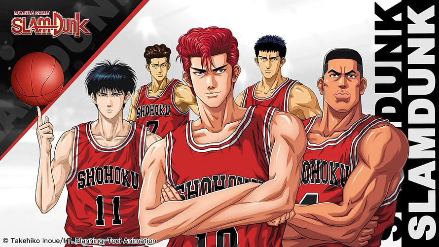 Slam Dunk Shohoku High Basketball Team Anime Character Lineup HD wallpaper