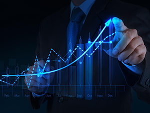 Businessman Analyzing Financial Growth Chart on Holographic Display, forex trading, #trading HD wallpaper