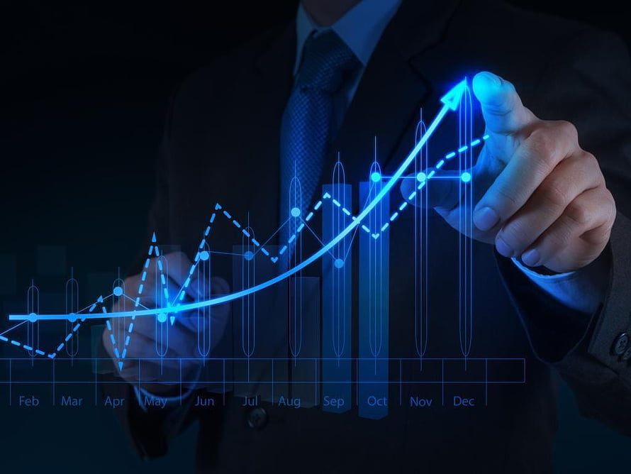 Businessman Analyzing Financial Growth Chart on Holographic Display, forex trading, #trading HD wallpaper