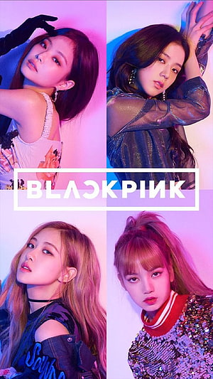 Blackpink K-pop Group Members Portrait Collage Wallpaper HD phone wallpaper