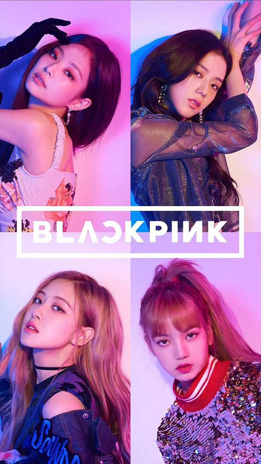 Blackpink K-pop Group Members Portrait Collage Wallpaper HD phone wallpaper