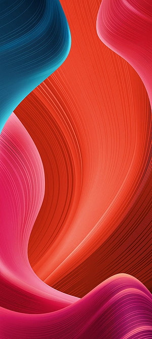 Abstract Fluid Waves Wallpaper With Vibrant Red, Pink, And Blue Gradient Lines HD phone wallpaper