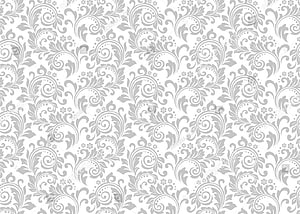 Elegant Gray Damask Floral Pattern on White Background HD wallpaper