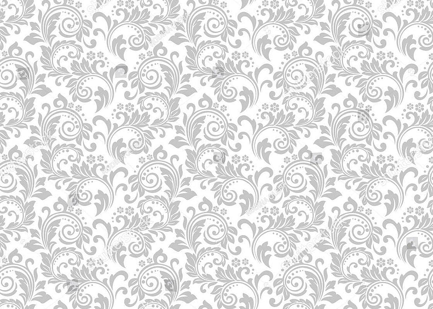 Elegant Gray Damask Floral Pattern on White Background HD wallpaper