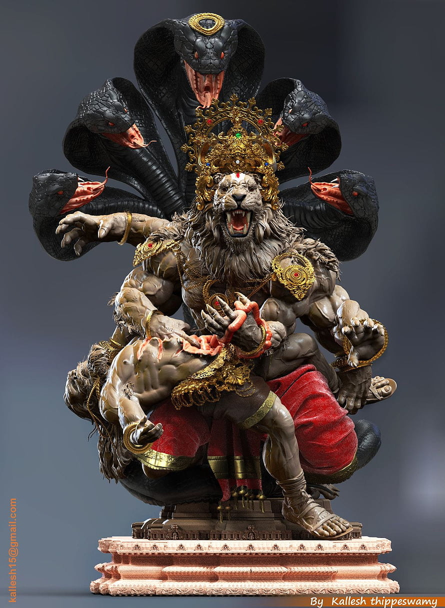 Fierce Nandi Bull Statue with Cobra Hood and Golden Crown HD phone wallpaper
