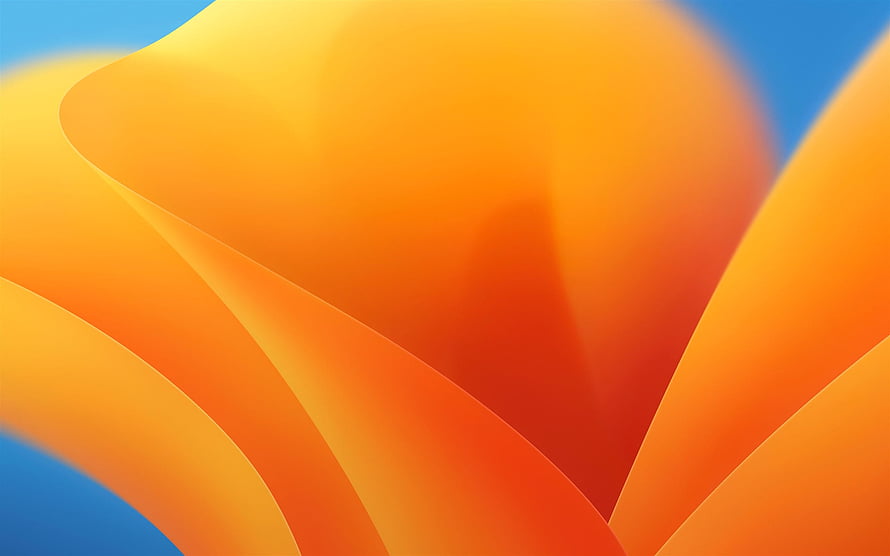 Apple macOS Ventura Abstract Orange and Blue Gradient Wallpaper HD wallpaper