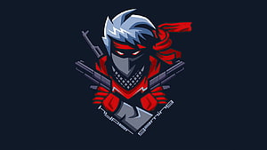 Hyper Gaming Esports Mascot Logo With Crossed Pistols And Red Bandana HD wallpaper
