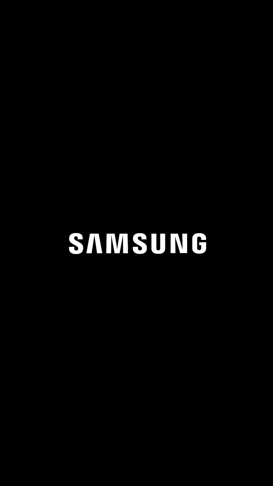 Minimalist Samsung Logo on Pure Black Background HD phone wallpaper