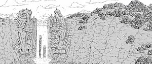 Naruto Valley of the End manga panel featuring two warriors in armor on a rocky cliff HD wallpaper