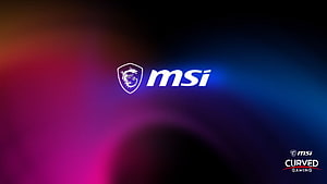 MSI Curved Gaming Logo on Vibrant RGB Gradient Background HD wallpaper