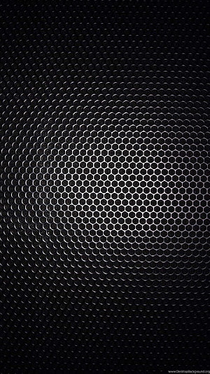 Black Hexagonal Mesh Pattern with Central Spotlight and Metallic Texture HD phone wallpaper