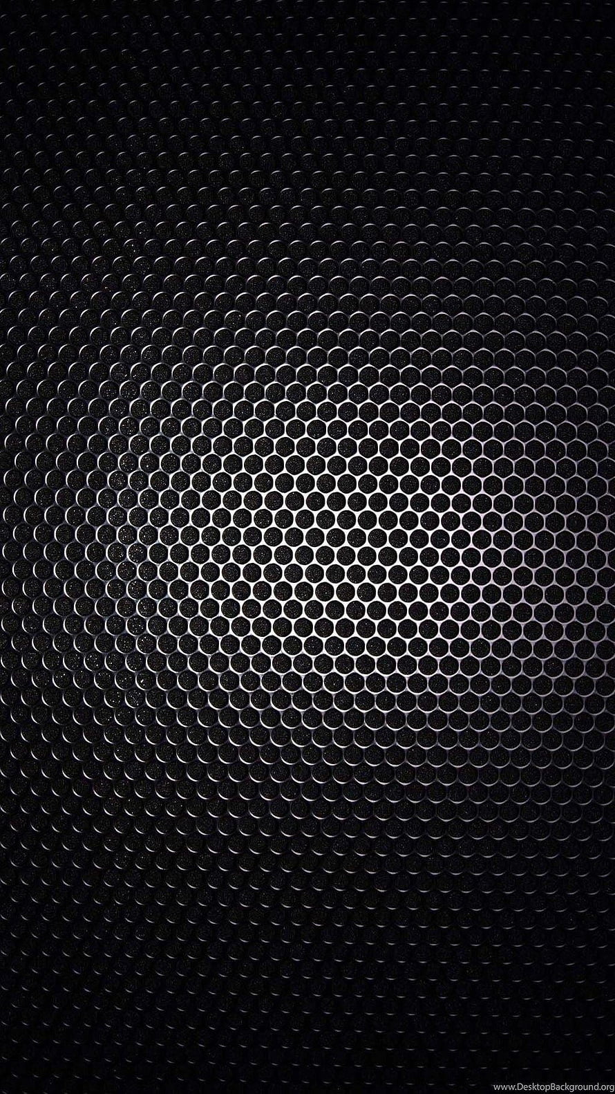 Black Hexagonal Mesh Pattern with Central Spotlight and Metallic Texture HD phone wallpaper