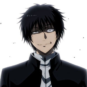 Anime Portrait of a Male Character with Black Hair and a Smirk HD wallpaper