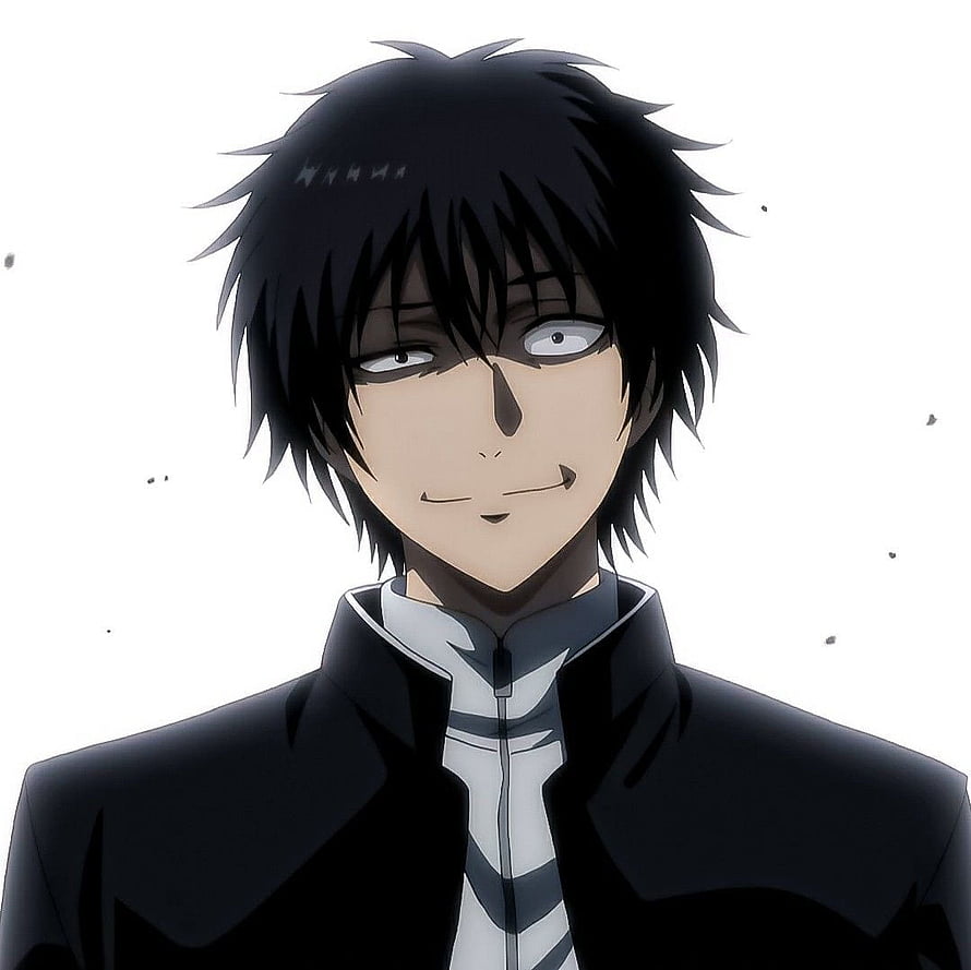 Anime Portrait of a Male Character with Black Hair and a Smirk HD wallpaper