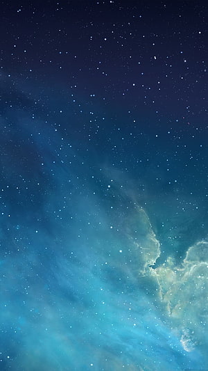 Vast Cosmic Nebula and Starfield in Deep Blue and Teal Tones HD phone wallpaper