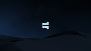 Windows 11 Default Dark Blue Desktop Wallpaper with Minimalist Hills HD wallpaper