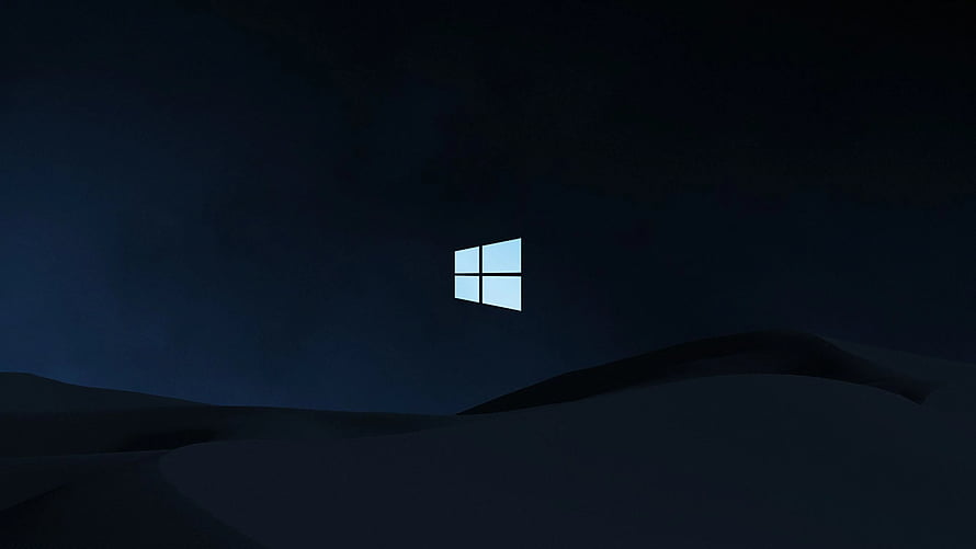 Windows 11 Default Dark Blue Desktop Wallpaper with Minimalist Hills HD wallpaper
