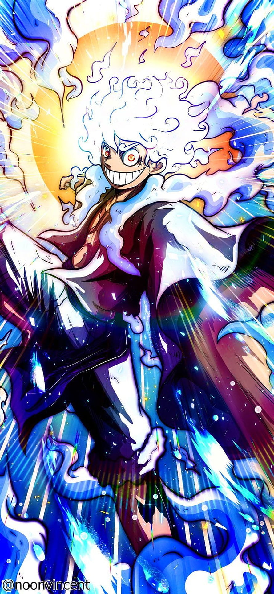 Monkey D. Luffy Gear 5 Sun God Nika Form Anime Wallpaper HD phone wallpaper