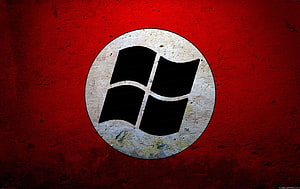 Grungy Windows Logo on Red Textured Background HD wallpaper