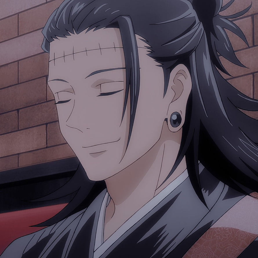 Suguru Geto Anime Character Portrait with Closed Eyes and Traditional Attire HD phone wallpaper