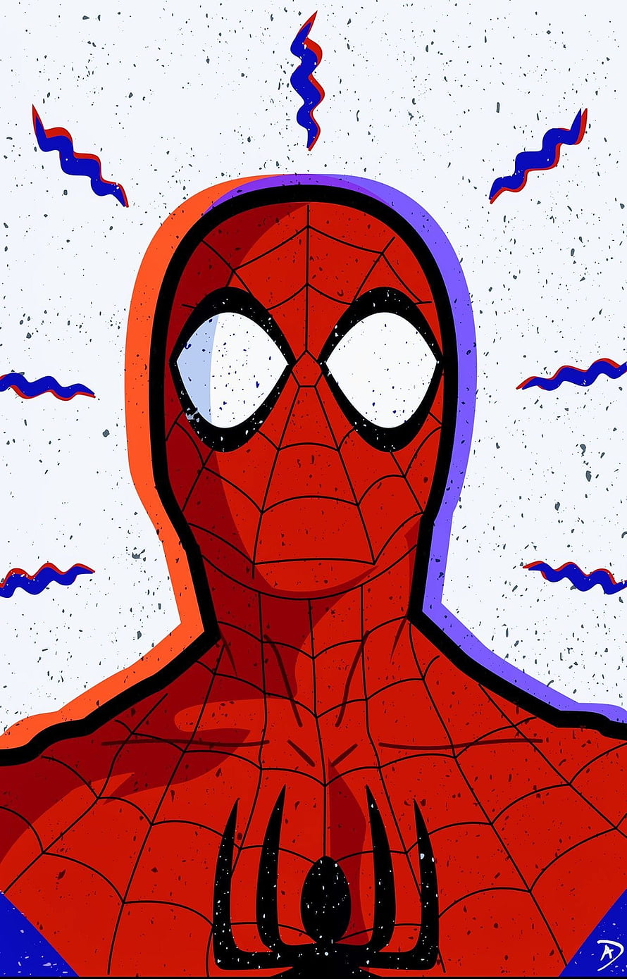 Spider-Man Portrait with Tingling Spider Sense and Vibrant Comic Art Style, My spider sense is tingling, spider man spider sense HD phone wallpaper