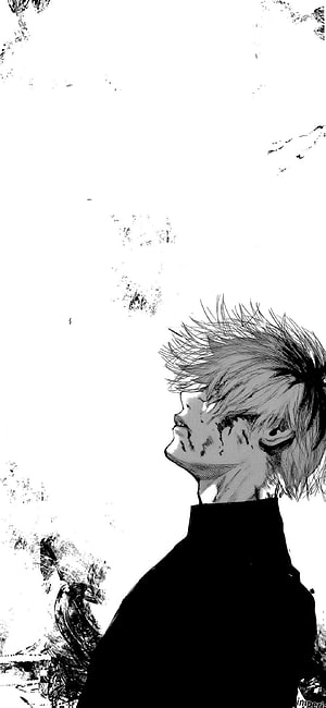 Gojo Satoru Looking Up Manga Panel Black And White Anime Wallpaper, ] I made a Kaneki from a Manga Panel, tokyo ghoul manga HD phone wallpaper