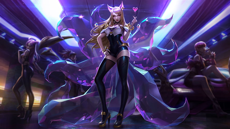K/DA Ahri Stage Performance Splash Art from League of Legends HD wallpaper