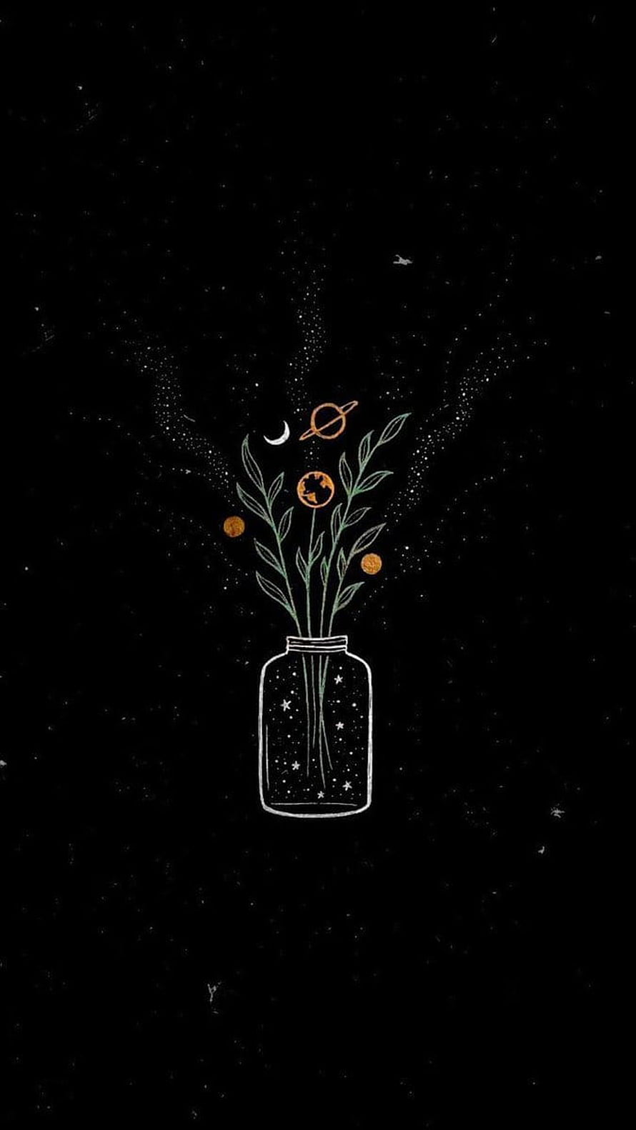 Cosmic Universe in a Glass Jar with Planets and Stars Illustration HD phone wallpaper