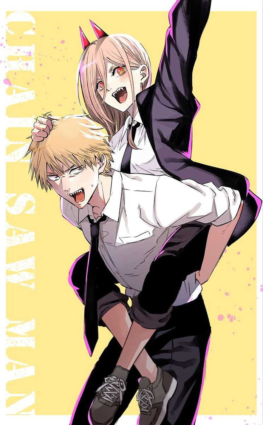 Chainsaw Man Power Piggybacking Denji Anime Illustration, chainsaw man , #Chainsaw Man HD phone wallpaper