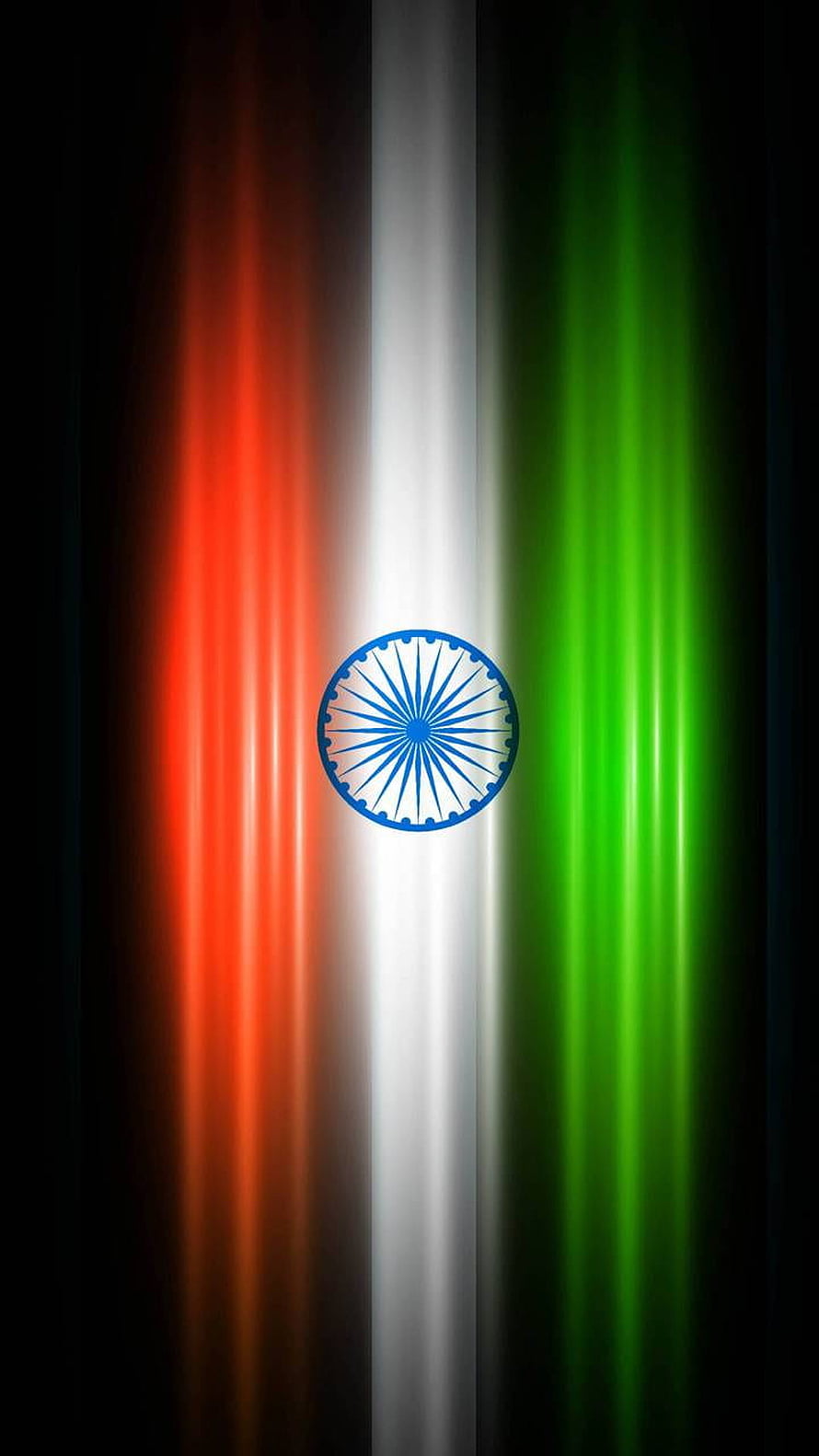 Vertical Indian Flag With Glowing Saffron White Green Stripes And Ashoka Chakra HD phone wallpaper