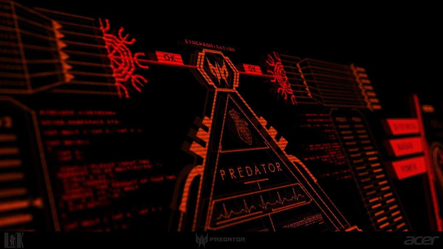 Acer Predator Gaming Laptop Red Holographic Interface Display HD wallpaper