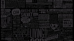 Black and White Christian Typography Art with Bible Verses and Faith Words HD wallpaper