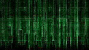 Digital Matrix Code Rain with Glowing Green Characters on Black Background HD wallpaper