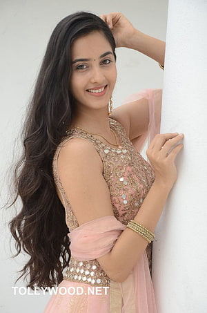 Simrat Kaur in Pink Embroidered Lehenga with Gold Jewelry and Long Wavy Hair HD phone wallpaper