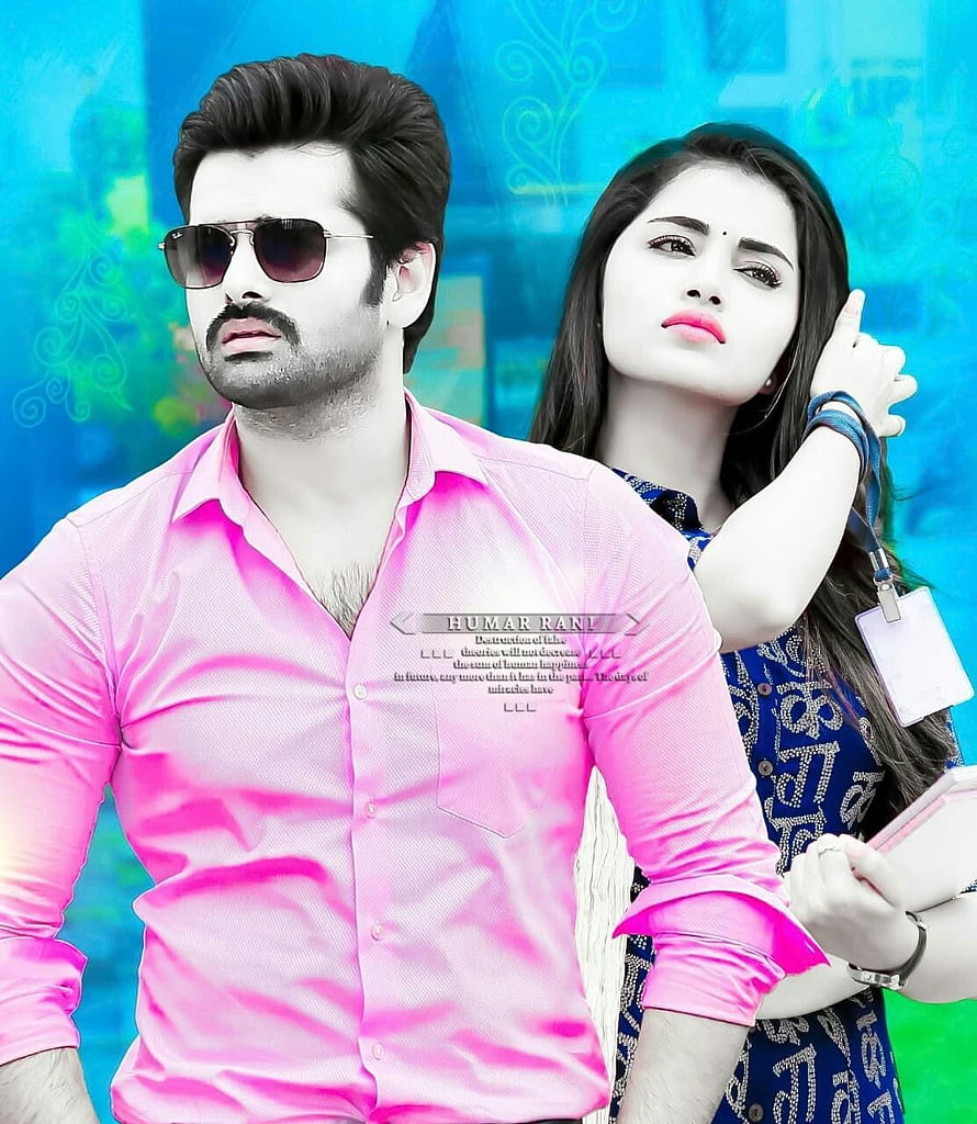 Rashmika Mandanna and Allu Arjun in vibrant pink shirt and blue dress, L, south hero and heroine HD phone wallpaper